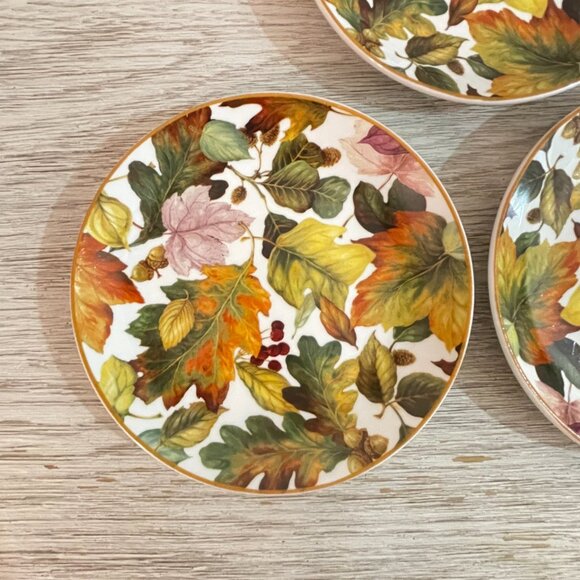 New Fall Leaf Plates Set of 5 Pamela Gladding Santa Barbara Ceramic Design - Picture 7 of 8